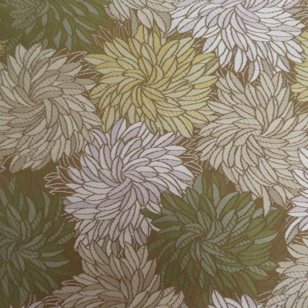 袋帯 洒落袋帯 こむさでもーど 菊尽くし文様 六通柄 オリーブグリーン