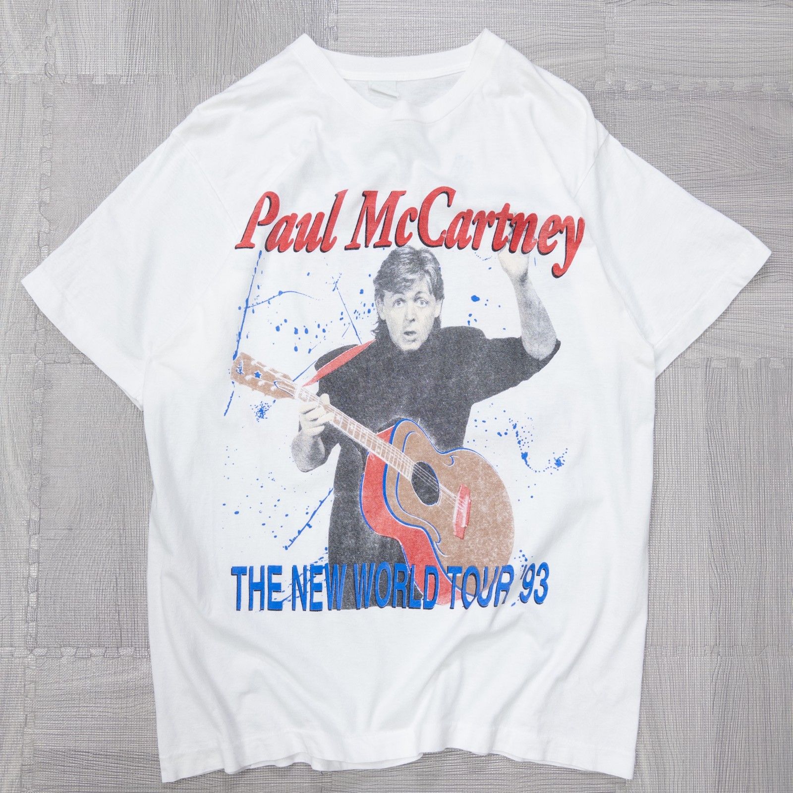 古着 90s 1993s PAUL MCCARTNEY NEW WORLD TOUR ポールマッカートニー ツアーTシャツ トップス メンズL相当  ホワイト - メルカリ