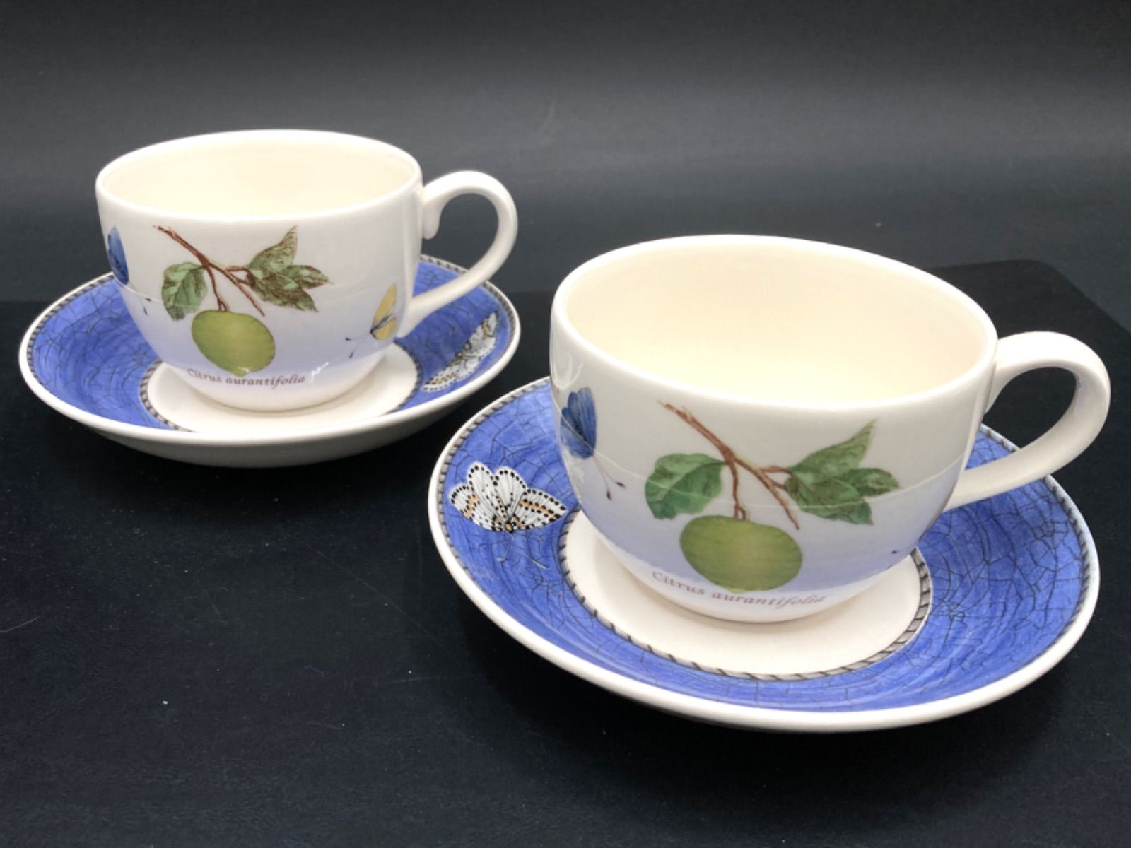 MZ448) WEDGWOOD SARAH'S GARDEN カップ＆ソーサー 2客 ペア 現状品