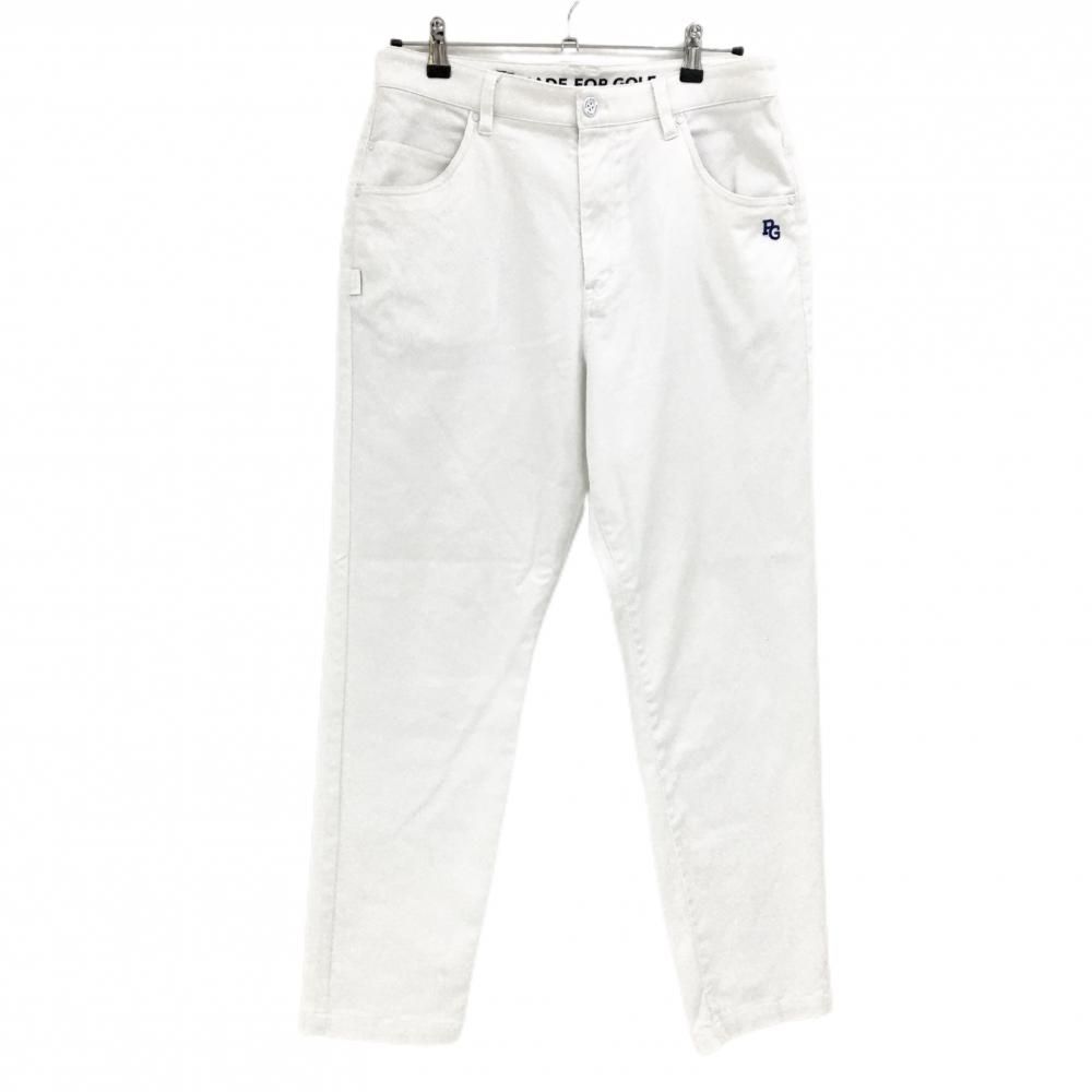 パーリーゲイツ パンツ 白 無地 ロゴ刺しゅう メンズ 4 M ゴルフウェア モデル PEARLY GATES