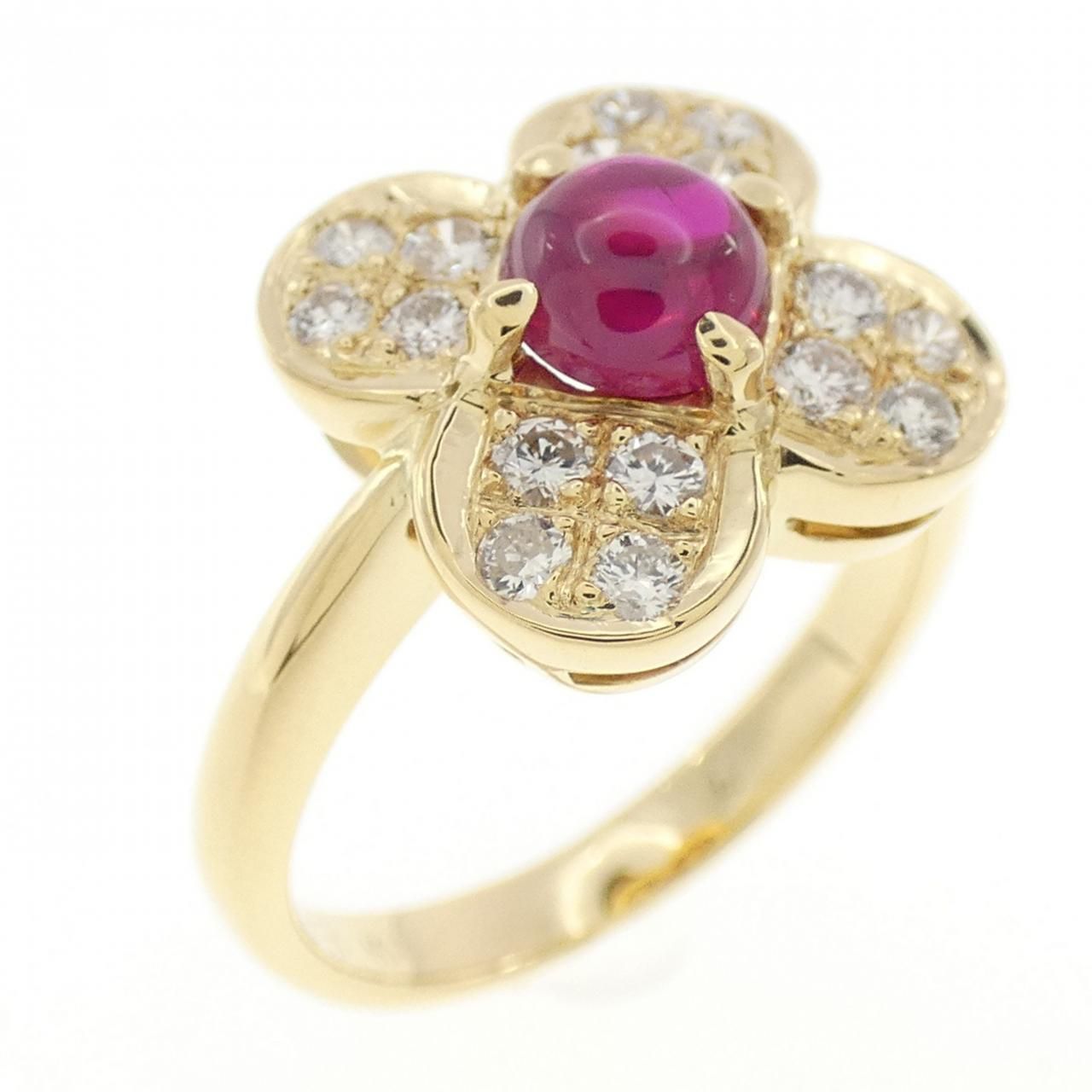 K18YG ルビー リング 0.66CT