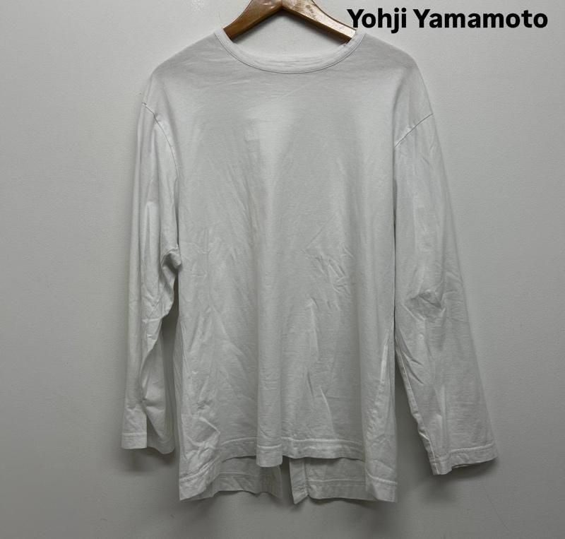 Yohji Yamamoto ヨウジヤマモト Tシャツ 長袖 長袖TEE バックボタン スリット