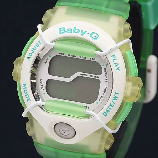 美品 CASIO Baby-G 箱付 デジアナ レディース 腕時計 990 CASIO Baby-g レディース デジアナ 電波ソーラー ホワイト 白