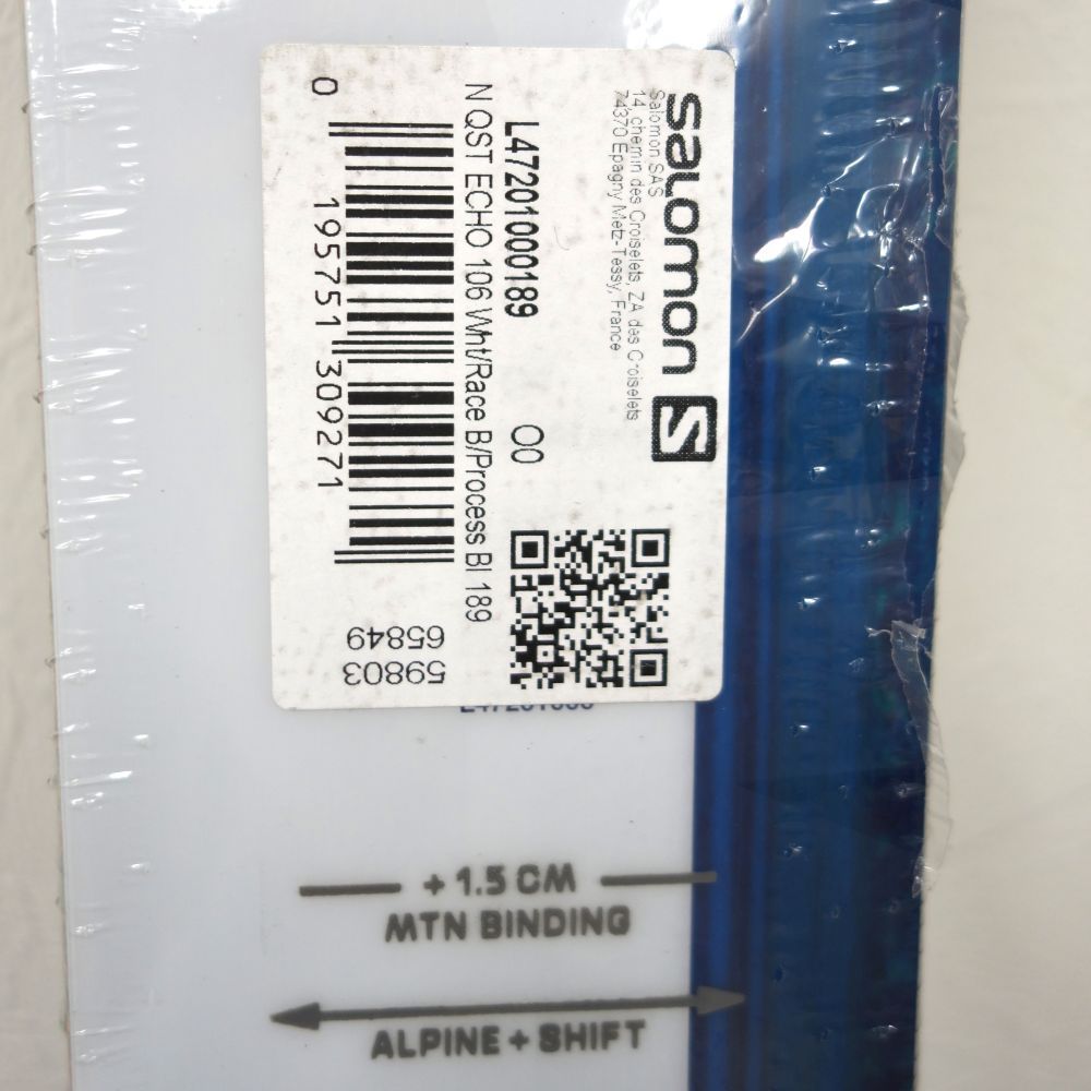未使用 サロモン SALOMON QST ECHO 106 189cm 24-25 Newモデル バックカントリー スキー 板のみ アウトドア 未使用 サロモン SALOMON QST ECHO 106 189cm 24-25 Newモデル