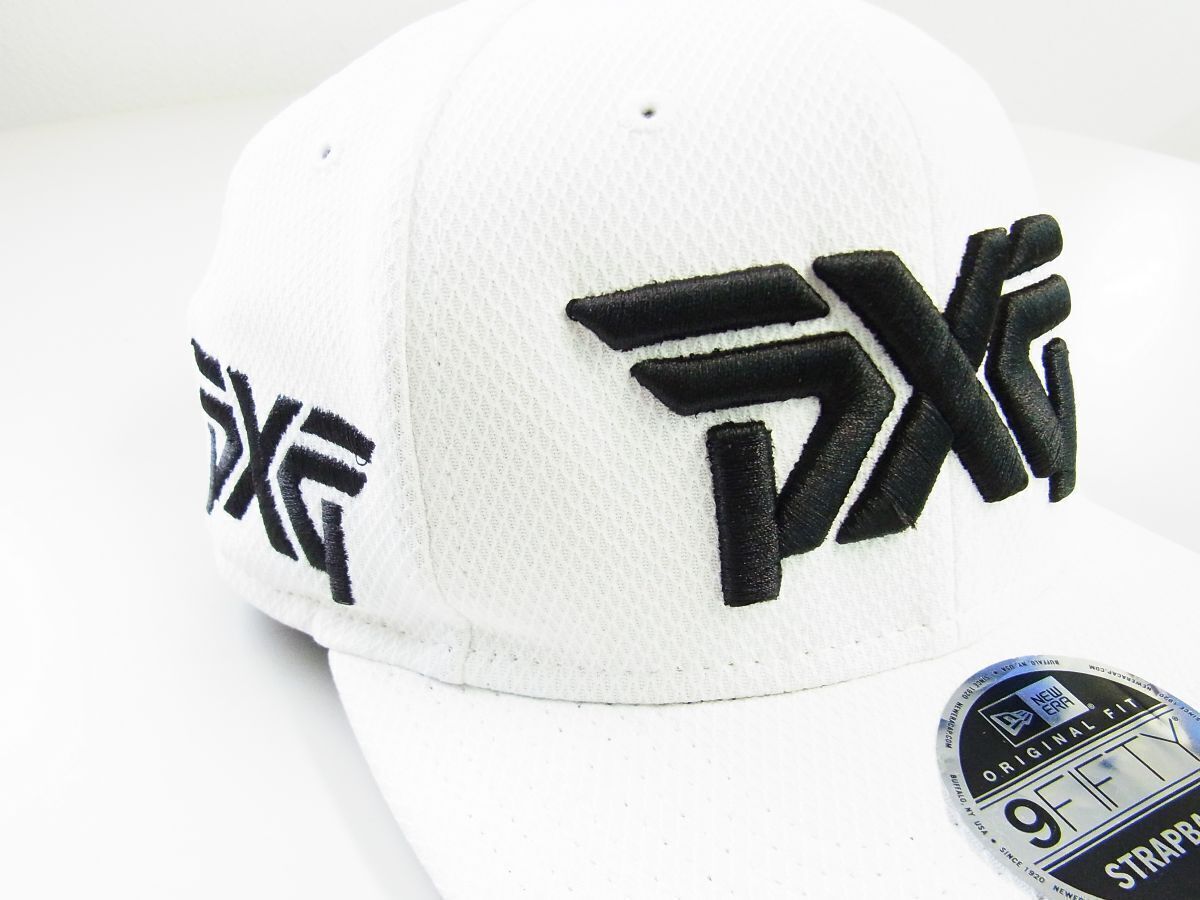 美品☆PXG ピーエックズジー NEW ERA ニューエラ☆9FIFTY PXG 3Dロゴストラップバックキャップ【CA40289】ホワイト白【本物保証】ヒラツバ  - メルカリ