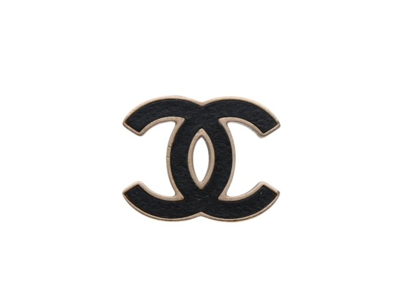 CHANEL シャネル Coco Mark ココマーク ピアス B13C 刻印 4.8g ゴールド ブラック 4b006479