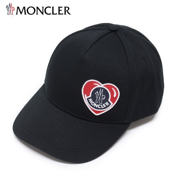 24SS新作 モンクレール MONCLER  ユニセックス ワッペン+ハート ファブリックキャップ【ブラック】 3B00032 0U162 999/【2024SS】goods