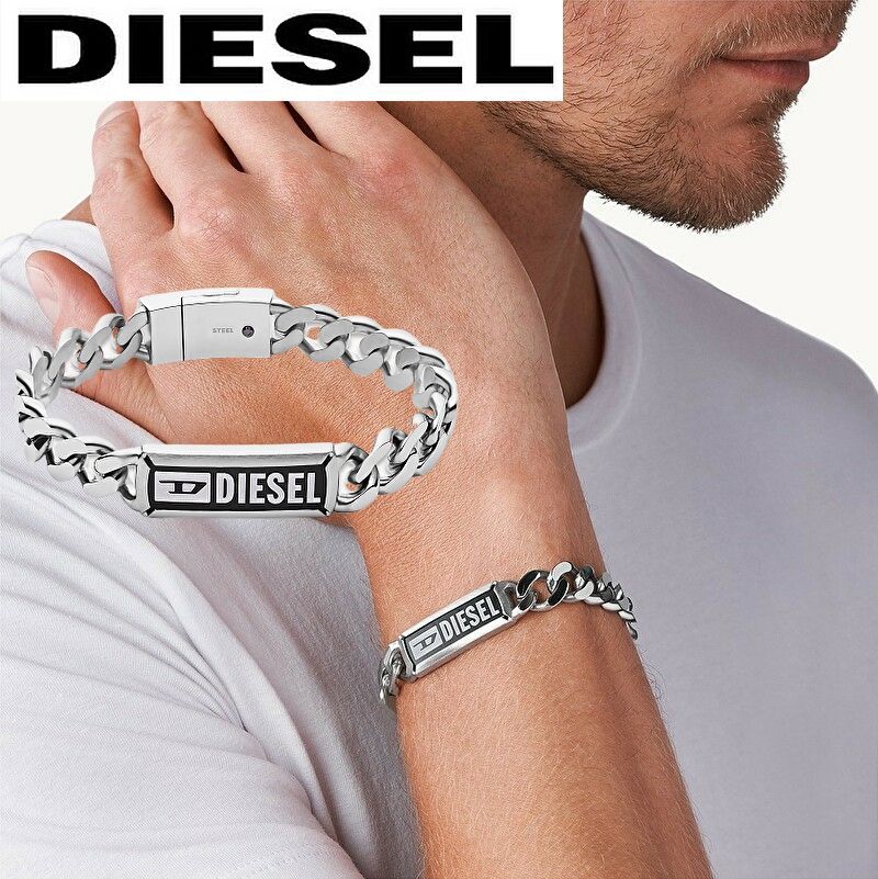 ディーゼル DISEL✨ロゴプレート ブレスレット DIESEL ディーゼル メンズ レディースゴールド シルバー