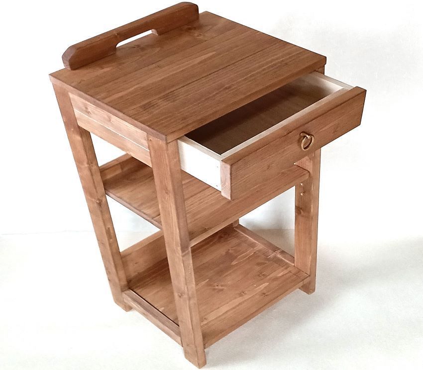 ハンドメイド ナイトテーブル フラワースタンド 電話台 サイドテーブル SMP1DAWEKUDUS_SCH_ID