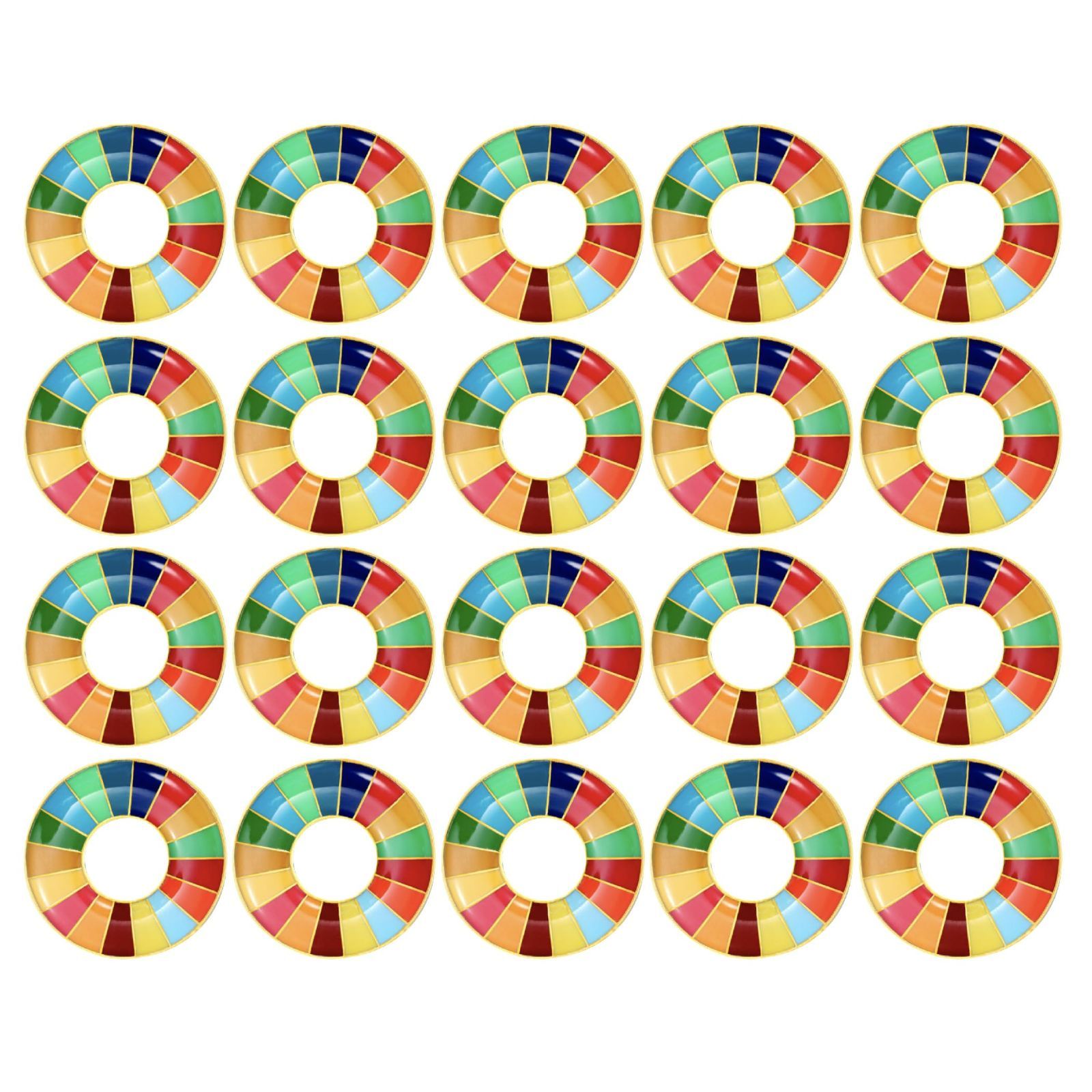 HAMILO ピンバッジ SDGs 装飾 国連本部 ジャケット バッグ 約25mm 20個セット