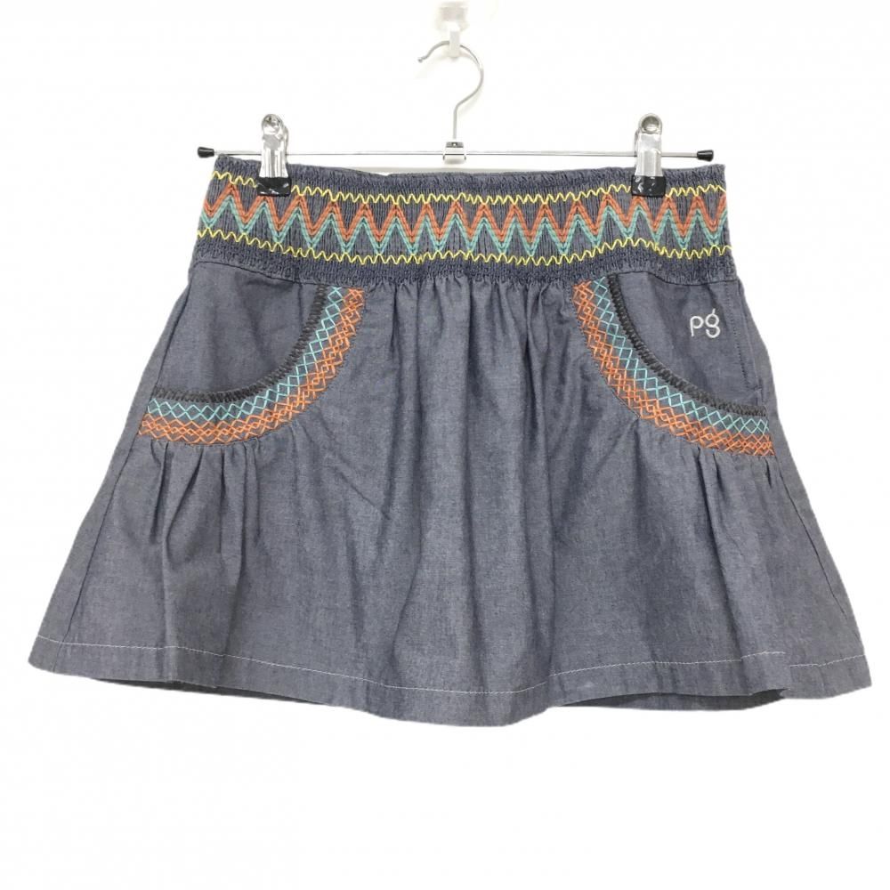 パーリーゲイツPG キルティングネイビースカートサイズM パーリー