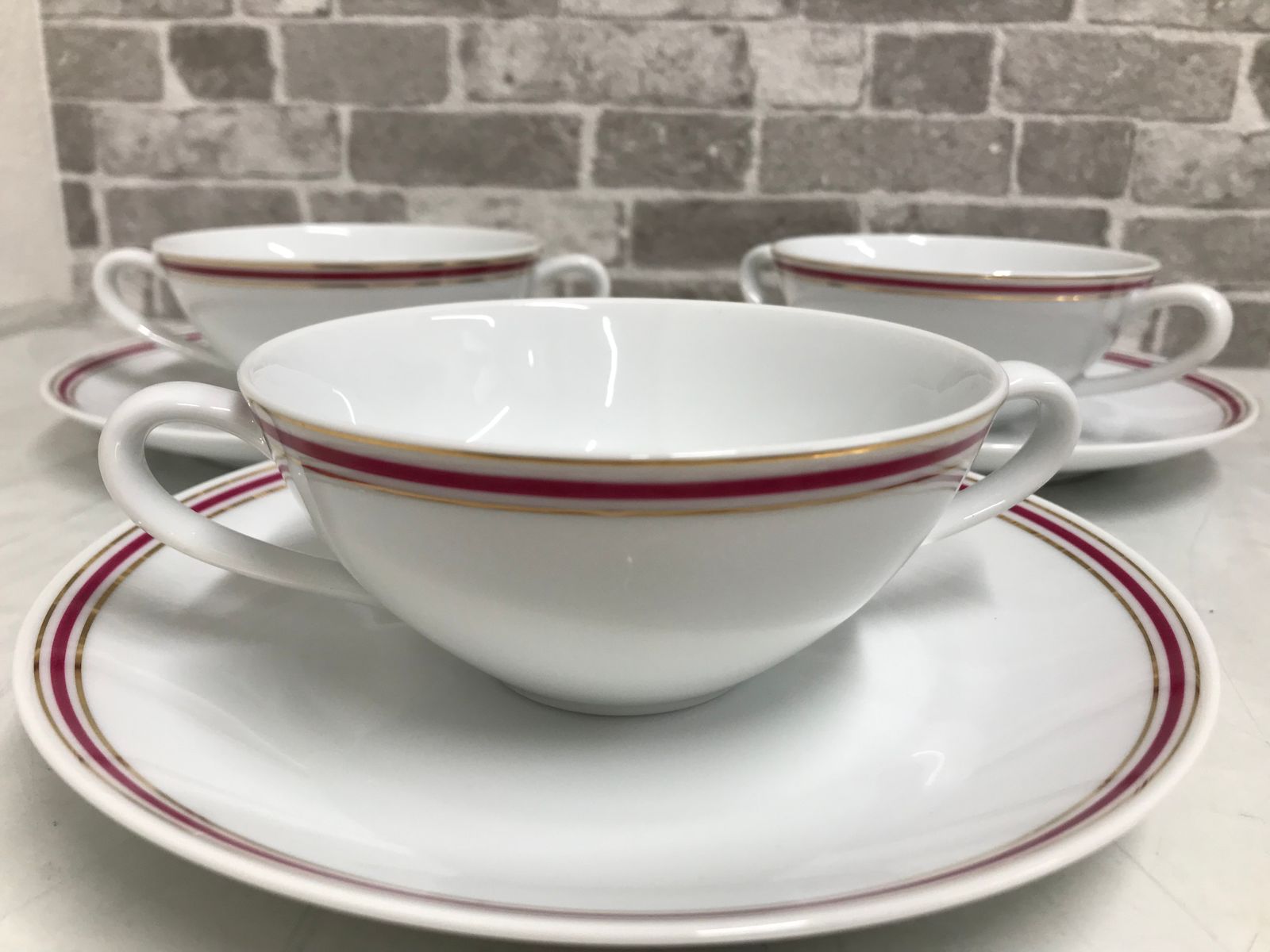 オールドノリタケ　スープカップ　ソーサー　3客 Noritake ノリタケ スープカップ ＆ ソーサー 3客セット レトロ