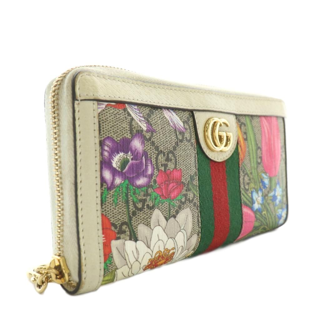 グッチ マーモント オフィディア シェリーライン フローラ ラウンドファスナー グッチ GUCCI オフィディア フローラ GGマーモント 長財布