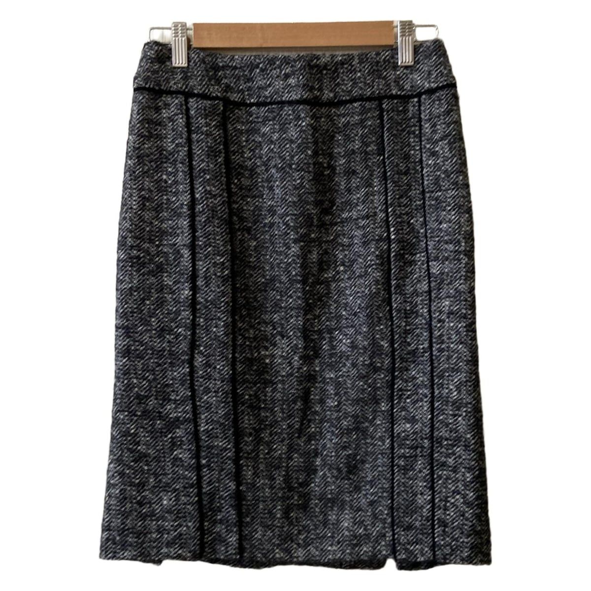 Max Mara マックスマーラ スカート サイズJ38 レディース - 黒×グレー×白 ひざ丈