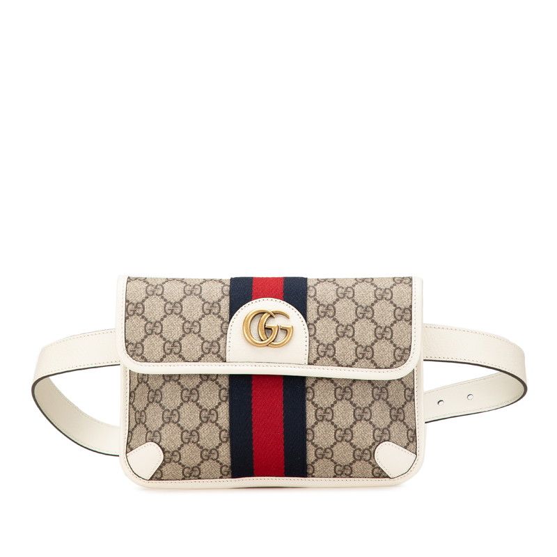 グッチ GGスプリーム シェリーライン 674081 ベージュ ホワイト PVC レザー レディース GUCCI 1-0201609