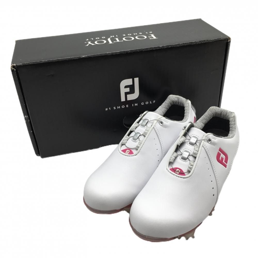 【未使用品】フットジョイ ゴルフシューズ 白×ピンク 99069J DRYJOYS ダイヤル式 BOA レディース 22.5 ゴルフウェア FootJoy