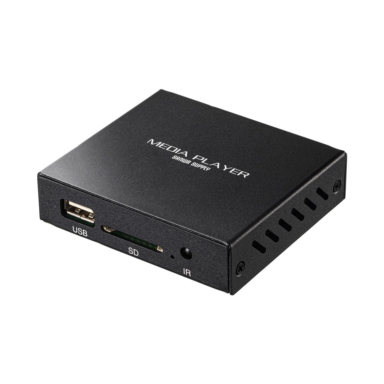 サンワサプライ メディアプレーヤー SDカード|USBメモリ対応 HDMI|RCA出力 Full HD リモコン付き MED-PL2K102 テレビ1画面再生
