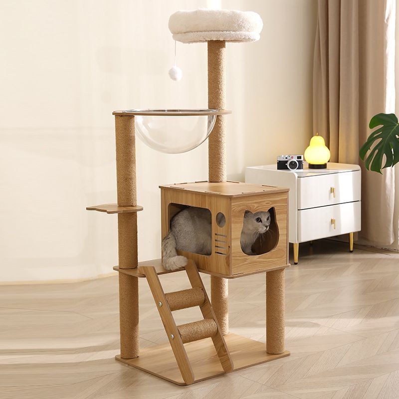 キャットタワー ツリーハウス コンドミニアム 遊び場タワー 猫 キャットタワー コンドミニアムと引っ掻きのポストツリーを備えた猫の