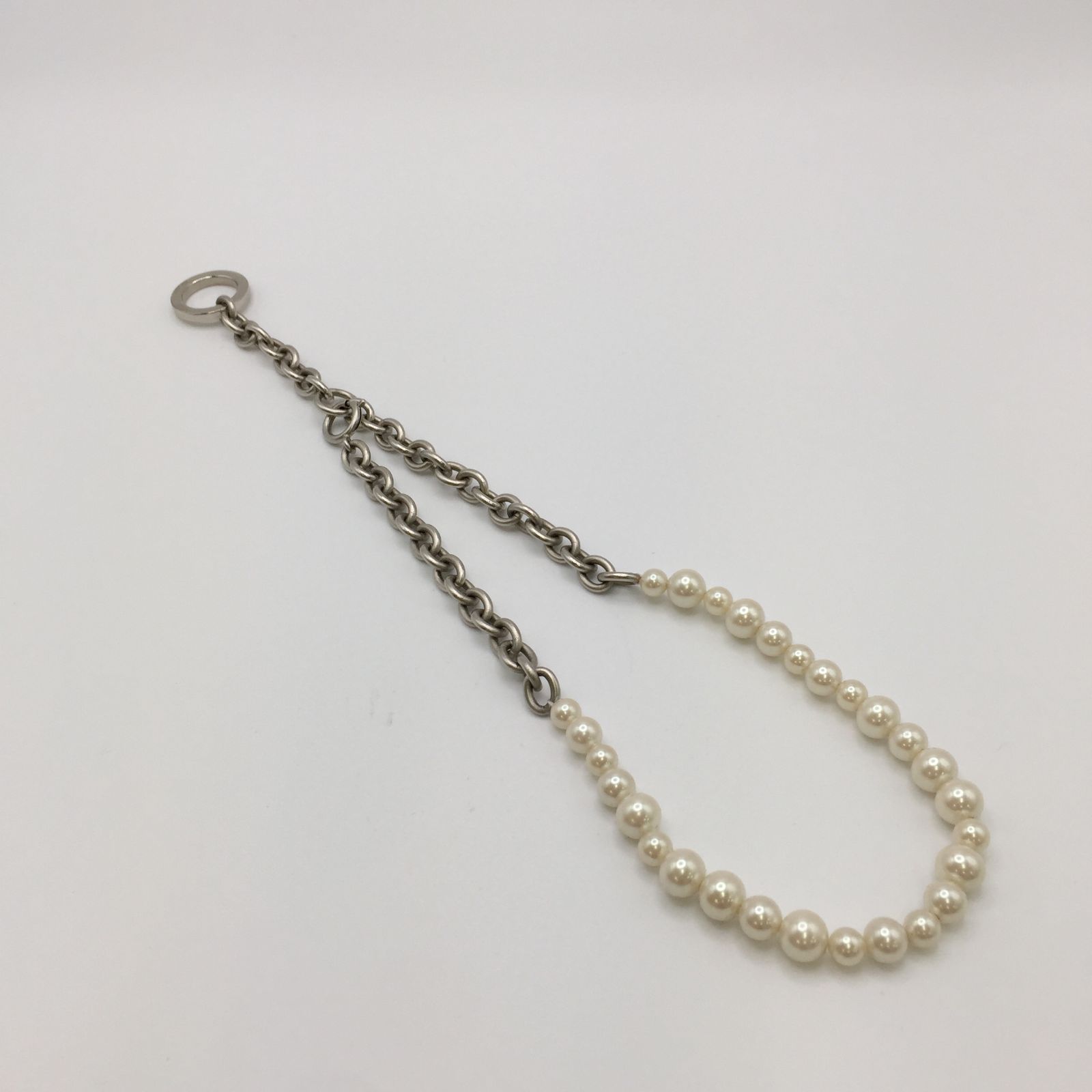 glass dressed undressed DRESSEDUNDRESSED ドレスドアンドレスド Pearl Chain Necklace ガラスパールネックレス シルバー×ホワイト  DUS21908 - メルカリ
