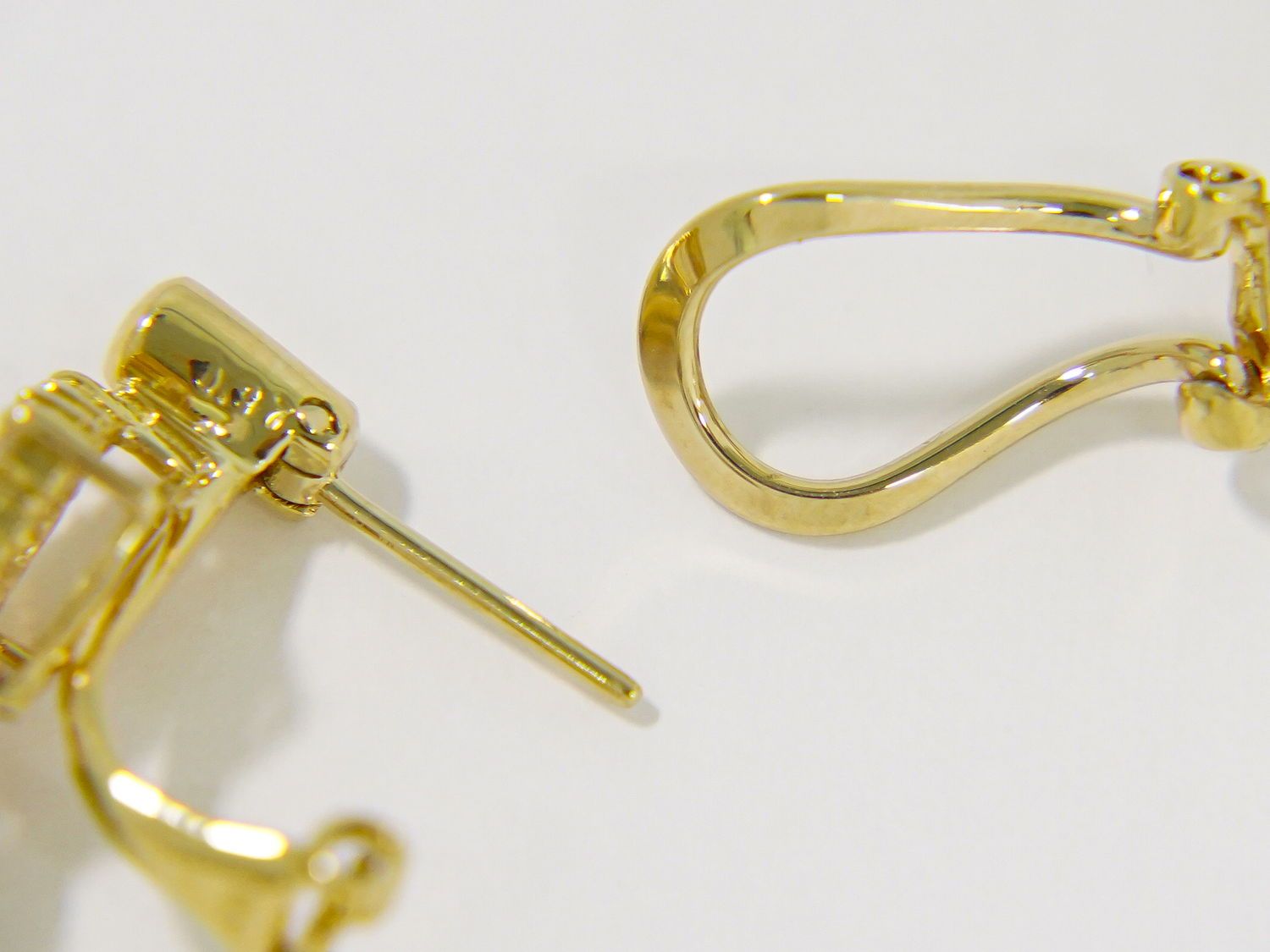 本物 グリーンガーネット 1.02ct 0.97ct ダイヤモンド 0.18ct×2 K18 YG  