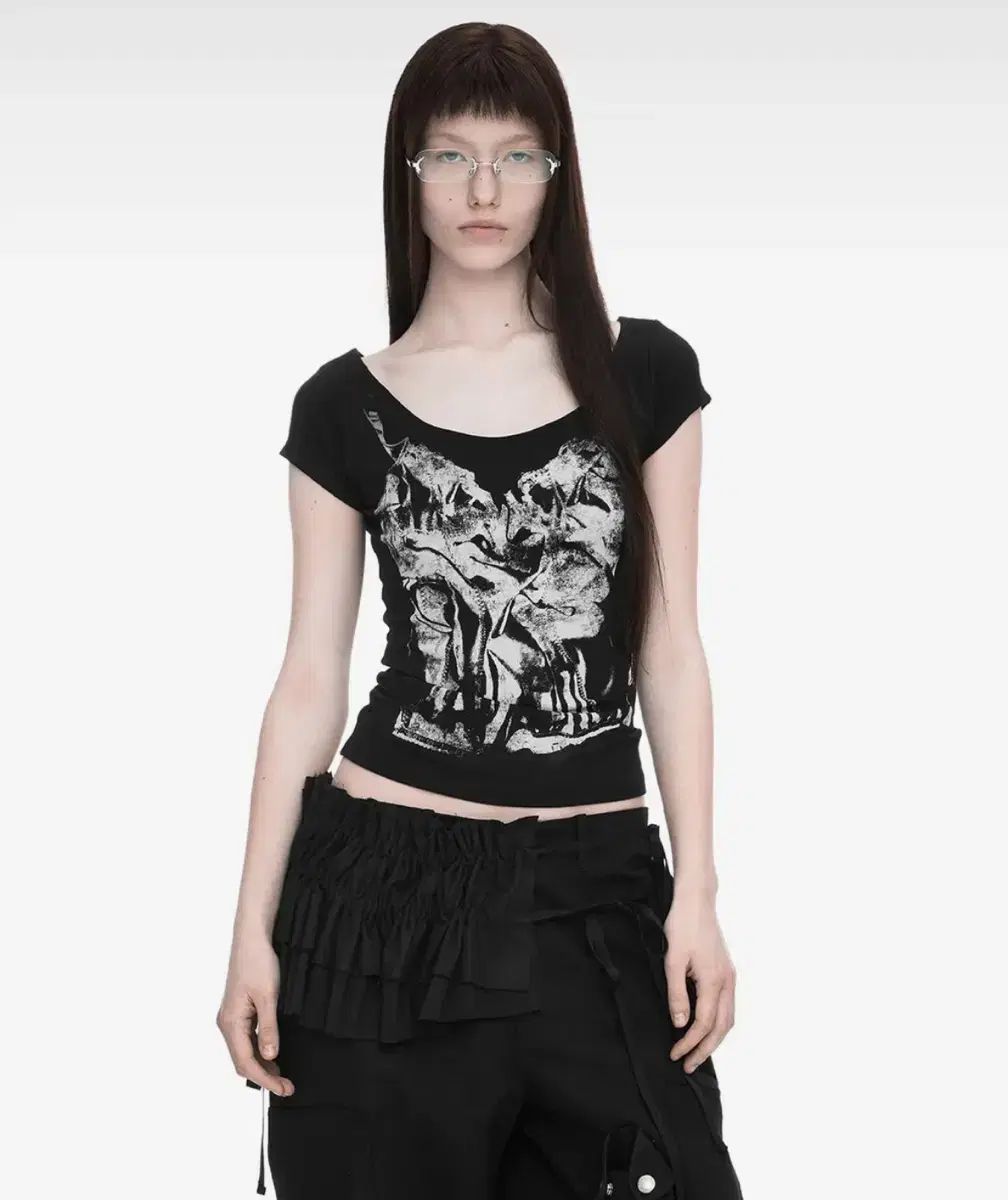 NACHE(ナチェ) X 線 印刷されています Tシャツ 黒 NANGA ナンガ NW2221  