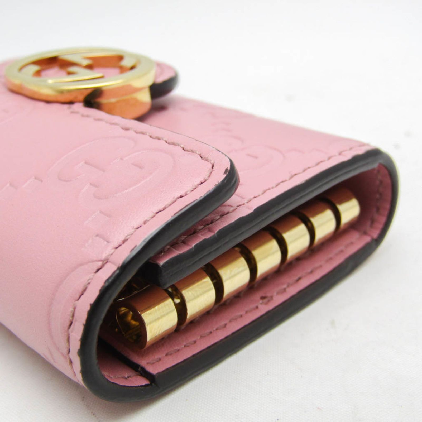 GUCCI グッチ　キーケース　インターロッキングG ピンクベージュ 美品 alevelshop_456118-17wag-5788