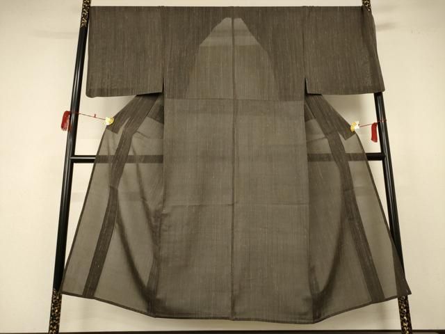 平和屋着物*夏物 男性 紗紬 縞 正絹 AABB8291jd
