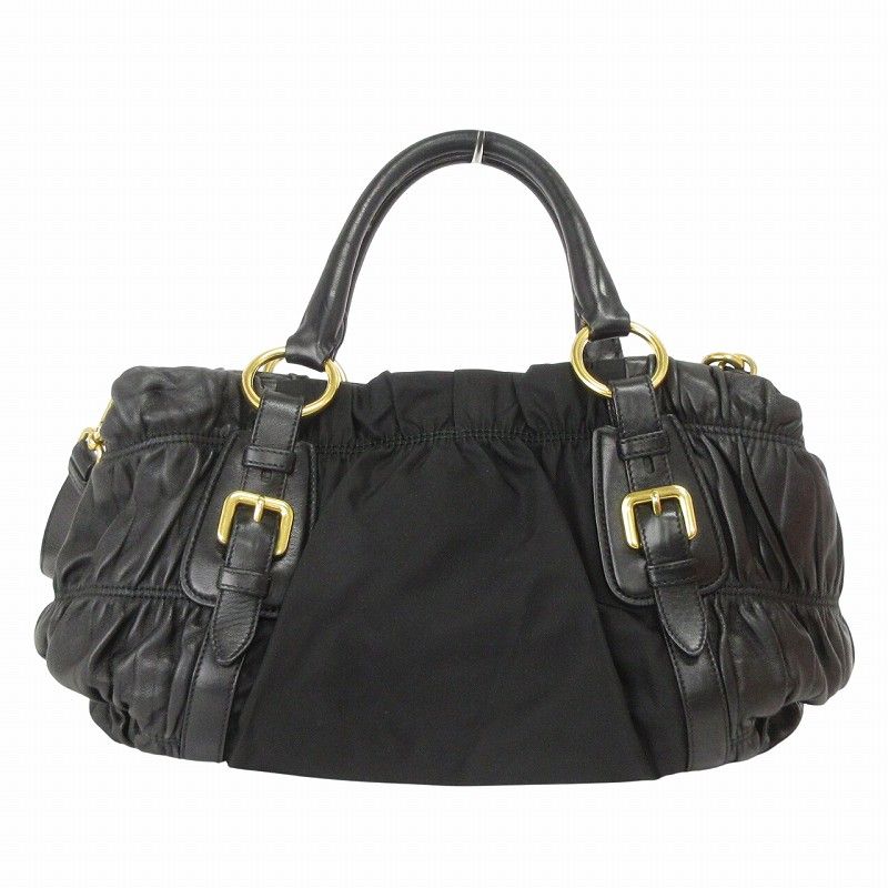 プラダ PRADA ショルダーバッグ ハンド 2WAY ナッパ 斜め掛け ナイロン