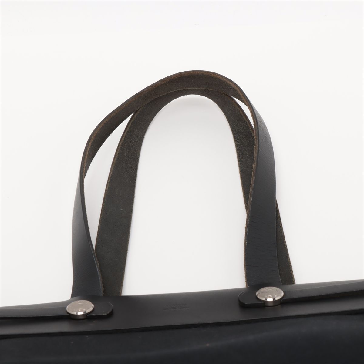 美品 エルメス エールバッグ □F 刻印 レザー キャンバス トート 