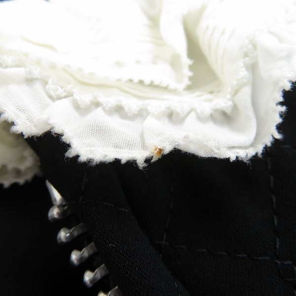 wu ワンダフルワールド KANEKO ISAO カネコイサオ ブルゾン 黒 白 キルティング フリル リボン 972565 k01 GULLKHAN_COM