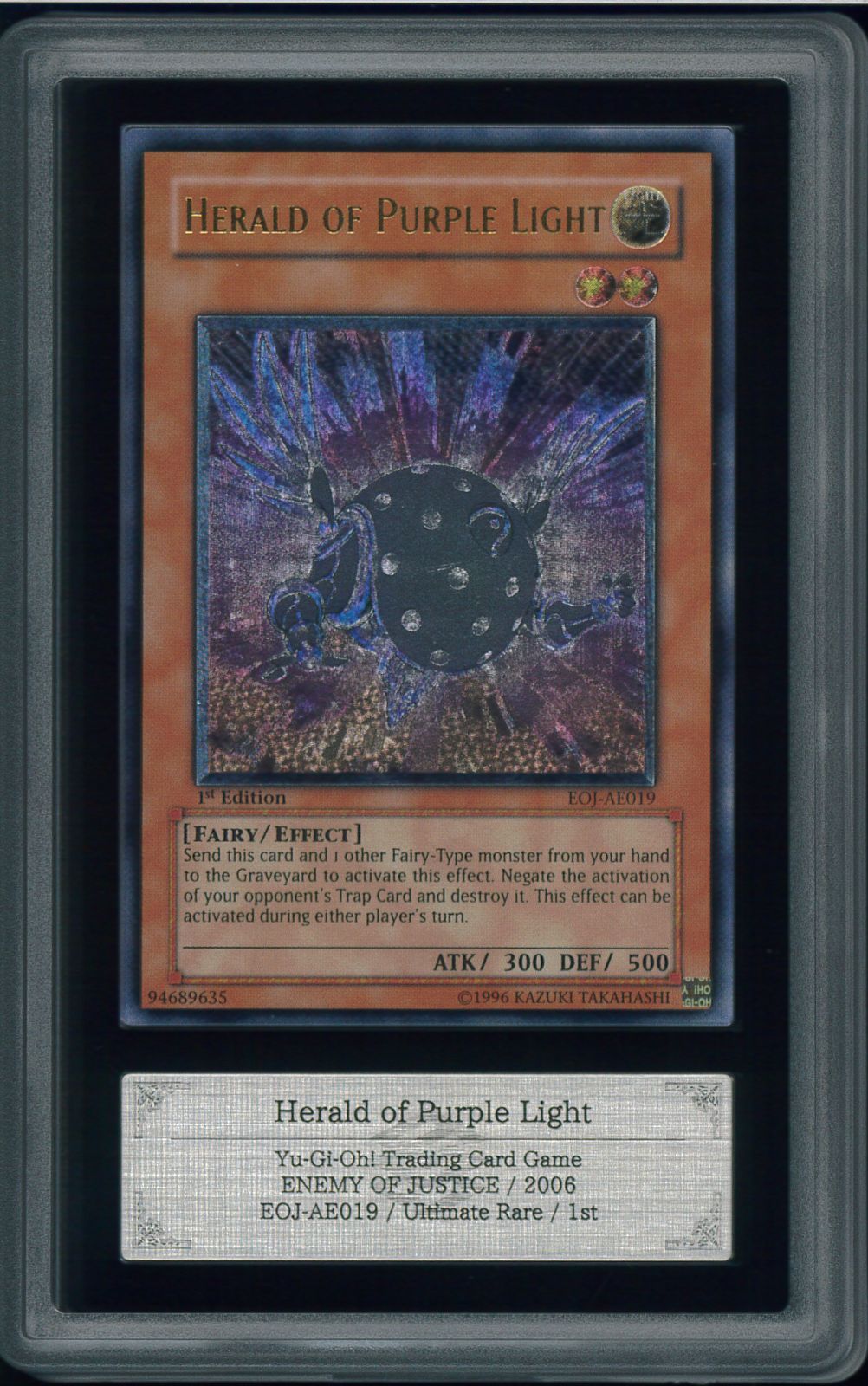 遊戯王　psa10 紫光の宣告者　旧アジア版　レリーフ ARS10 遊戯王カード HERALD OF PURPLE LIGHT 紫光の宣告者 旧アジア