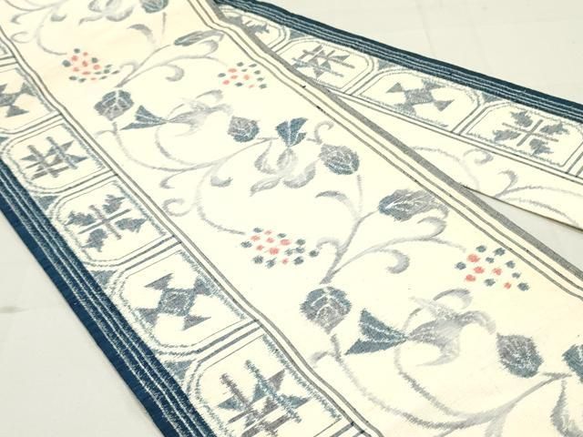 平和屋着物○九寸名古屋帯 紬地 葡萄蔦の葉間道 正絹 逸品 DAAU6757ob