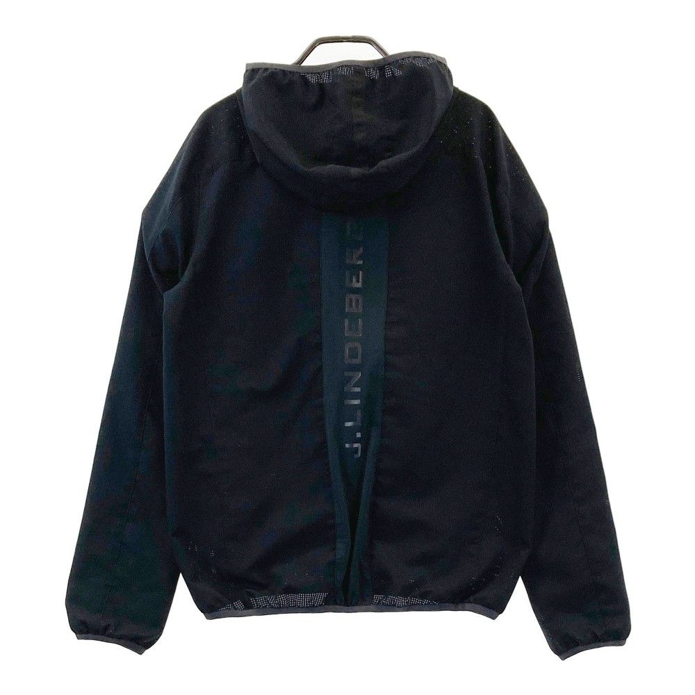サイズ：M J.LINDEBERG ジェイリンドバーグ  バックロゴ 長袖 ジップジャケット  ブラック系 [240101461969] ゴルフウェア メンズ ストスト サイズ：S J.LINDEBERG ジェイリンドバーグ フード付 ジップ