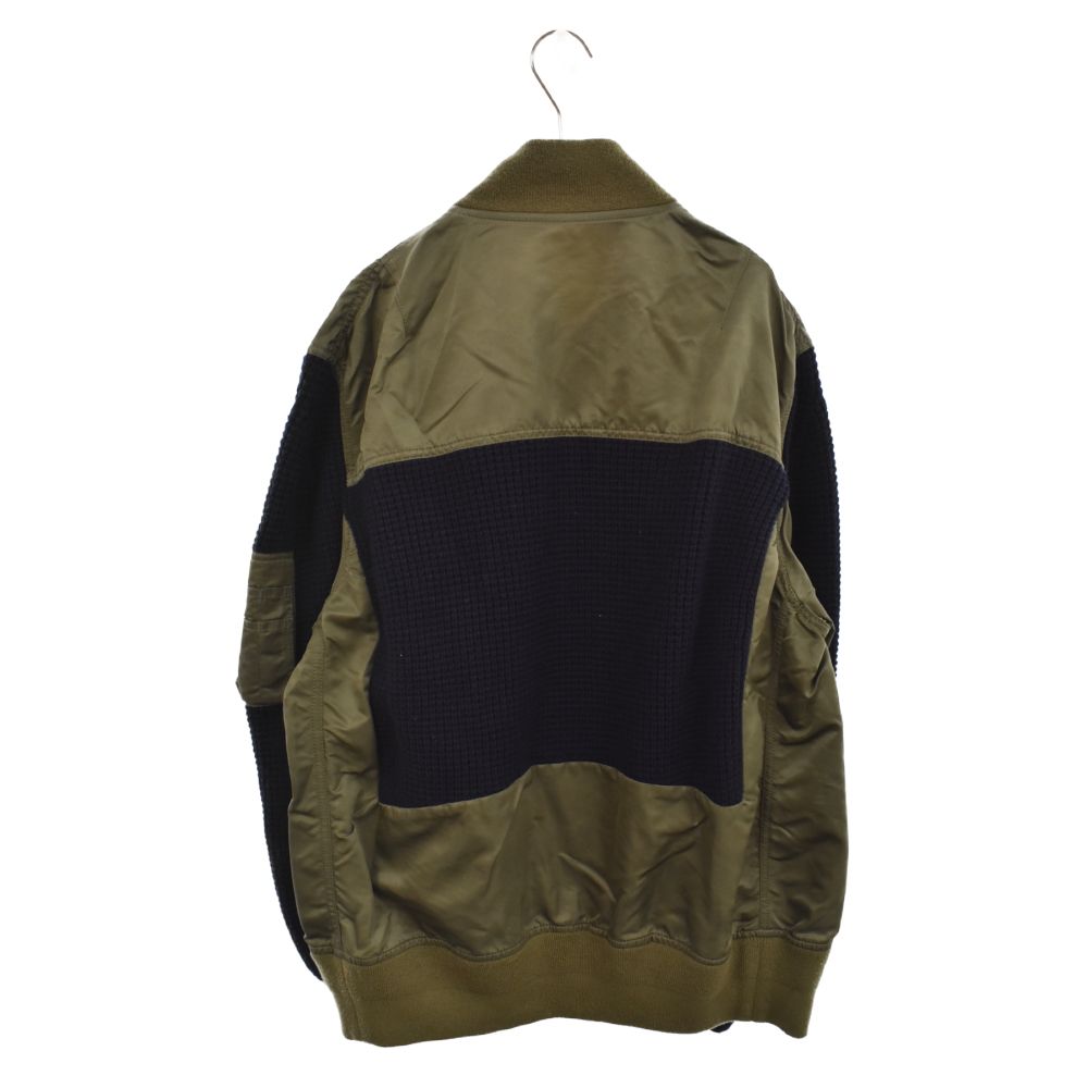 Sacai (サカイ) 20SS NYLON TWILL KNIT BLOUSON ドッキングデザイン 