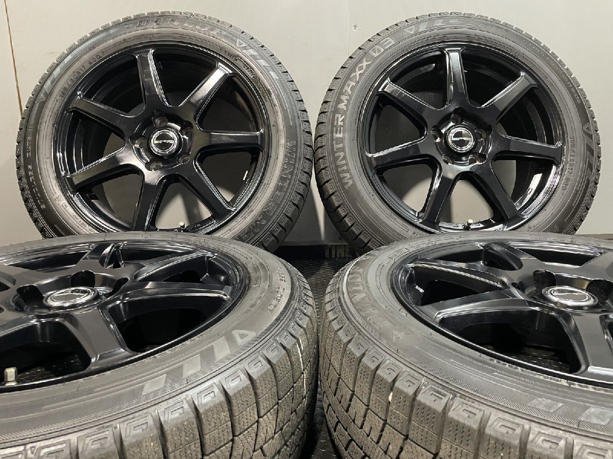 プリウス スタッドレス アルミ付き バリ溝 ◇中古バリ溝ダンロップ195