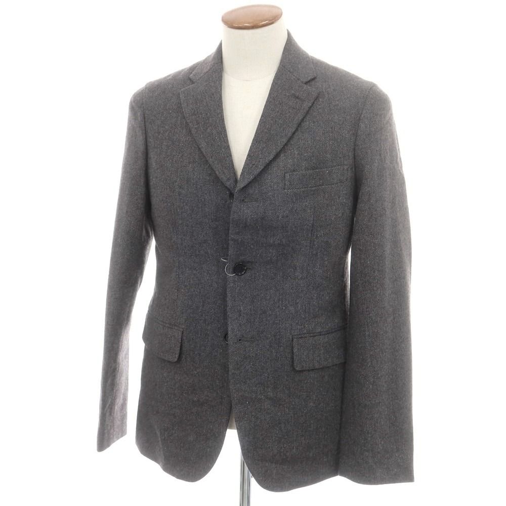 コムデギャルソン オムドゥ COMME des GARCONS HOMME DEUX 2025年秋冬 ヘリンボーンウール テーラードジャケット グレー サイズM メンズ