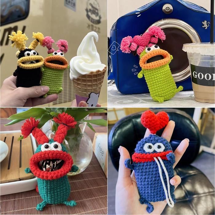 ☆ J ☆ キーケース 手編み モンスター かわいい キーケース 手編み