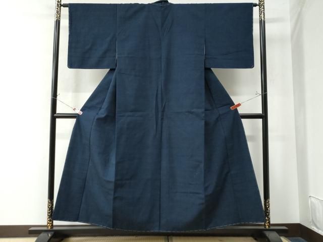 平和屋着物●上質な紬　色無地　濃藍色　正絹　逸品　未使用　CAAW8216yc 平和屋着物○上質な紬 色無地 濃藍色 正絹 逸品 未使用