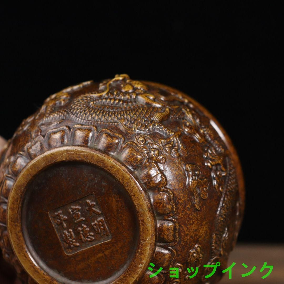 銅器 銅壺 双竜香炉 仏具 灰皿 収納缶 装飾品 工芸品 置物 銅器 銅壺 双竜香炉 仏具 灰皿 収納缶 装飾品 工芸品 置物