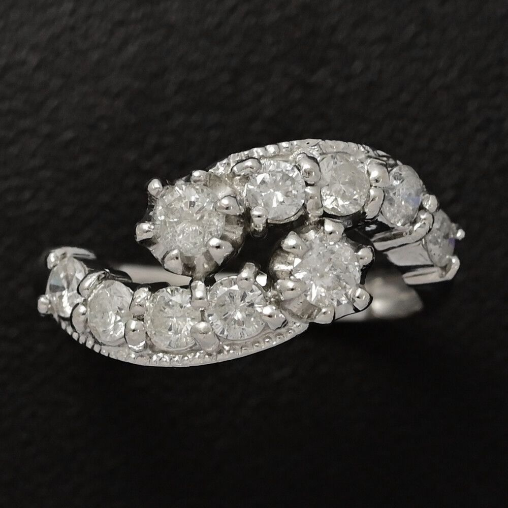 1.00ct 10P･ツイスト デザイン ダイヤモンド リング･指輪 Pt900-4.1g 11号 51 プラチナ プレゼント 記念日 4.月誕生石 ♀ S レディース 591488 SIROKUMA-CORPORATION_COM