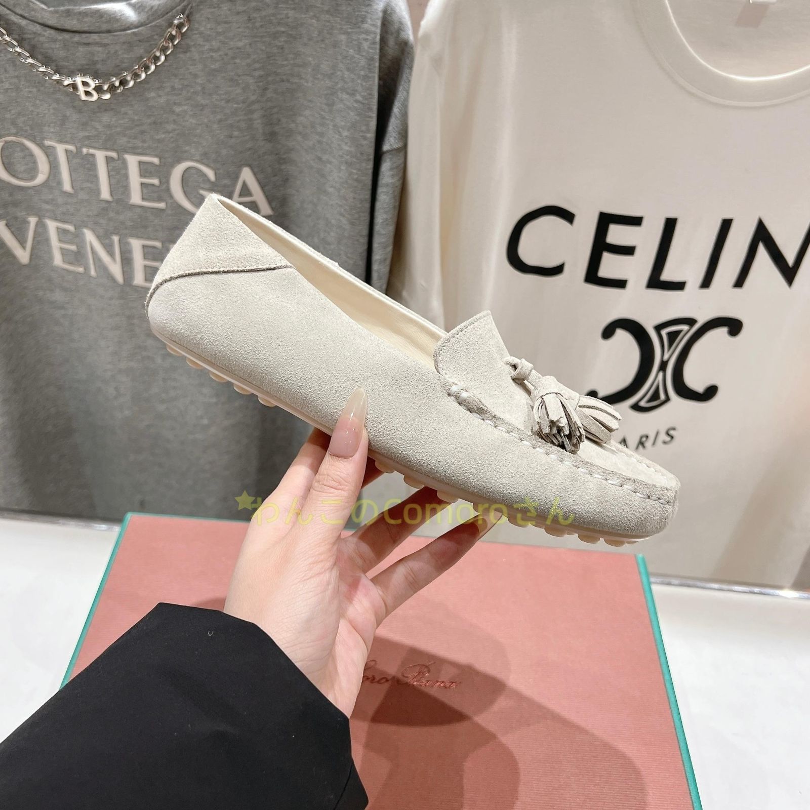 オフホワイト23.0～24.5cm 送料無料 ロロピアーナレディース サマーウォーク スエード タッセル ローファー スエードレザーコンフォート KIN-KAAI_COM