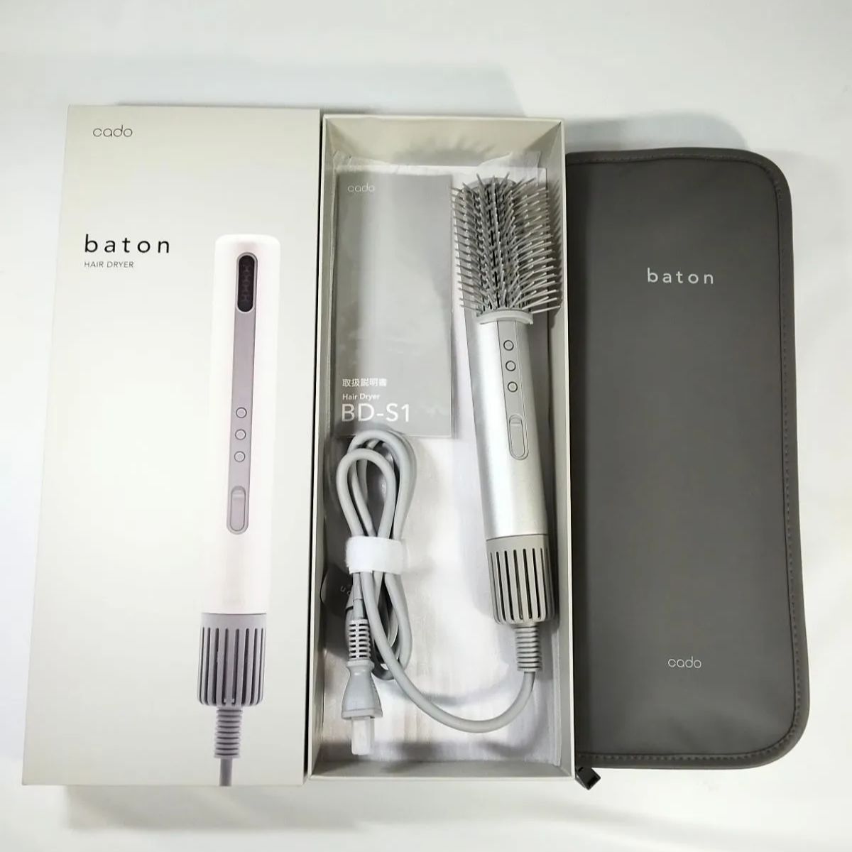 ♥に近い cado カドー ヘアドライヤー baton BD-S1 箱 携帯ソフトポーチ 取扱説明書付き NO 00920