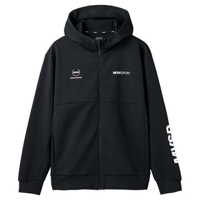 DESCENTE デサント S.F.TECH スリーブロゴ フルジップフーディー ブラック Oサイズ DMMVJF20 BK | スポーツ スポーツウェア ウエア 服 衣類 機能性 トップス 長袖 ロングスリーブ ストレッチ性 伸縮性 