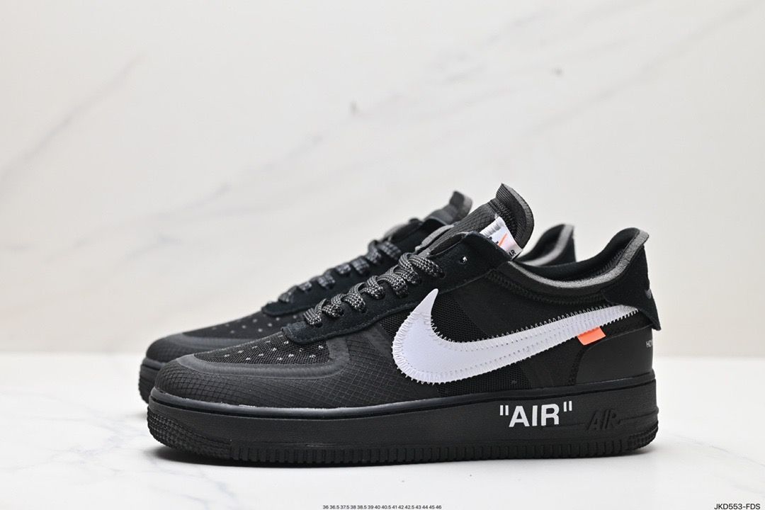 KE ナイキ ×OFF-WHITE THE 10 AIR FORCE 1 LOW オフホワイトコラボ エアフォースワン ローカットスニーカー ブラック AO4606-001