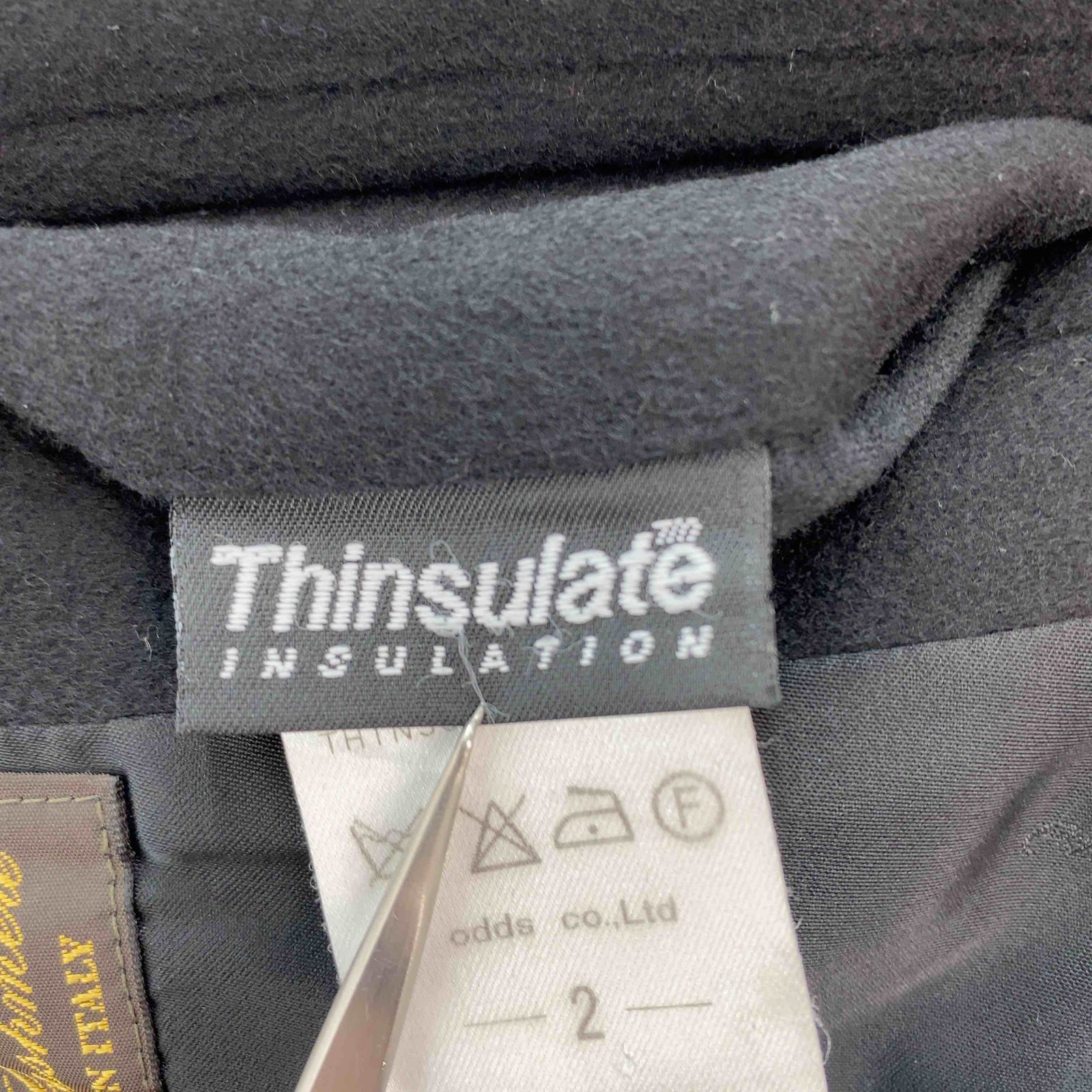 LOUNGE LIZARD ラウンジリザード 　Thinsulate INSULATION 黒　ブラック　サイズ2　メンズ ステンカラーコート