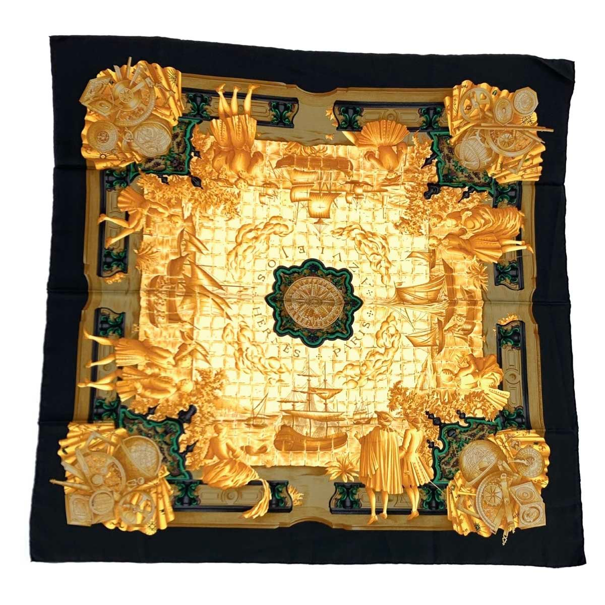 【美品】HERMES エルメス スカーフ カレ90 AZVLEJOS 楽天市場】HERMES エルメス カレ90 スカーフ 『AZVLEJOS（大航海