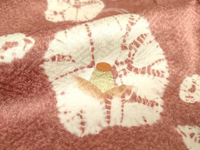 平和屋着物▽訪問着 単衣 絞り 椿 金彩 正絹 逸品 DAAT9347az