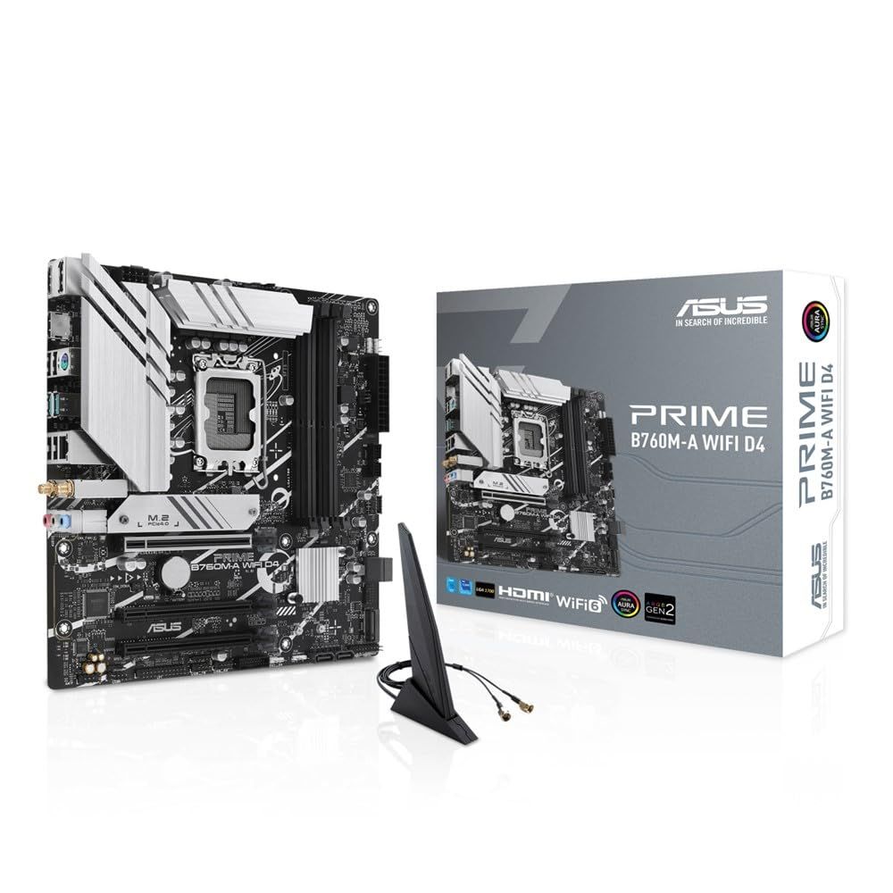 ASUS PRIME B760M-A WIFI D4 intel 第14 13 12世代 CPU対応 LGA1700 B760 搭載 DDR4 mATX マザーボード| 正規代理店品