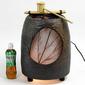 信楽焼 陶器 手水鉢 和風 ライト 循環式電動つくばい 湧き水つくばい
