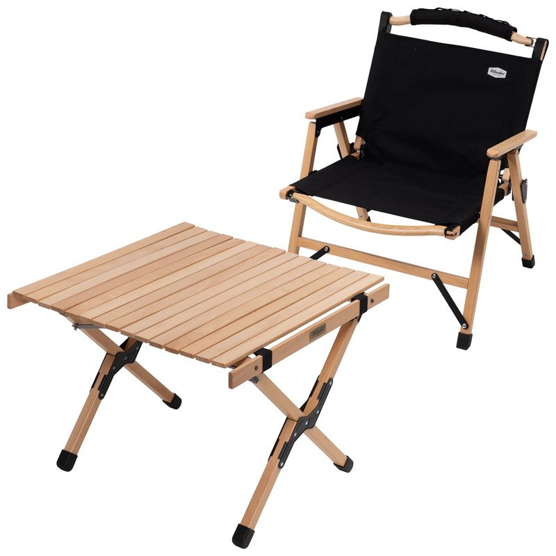 Hilander ハイランダー なセット ウッドロールトップテーブルEX 60 ウッドフレームチェアEX